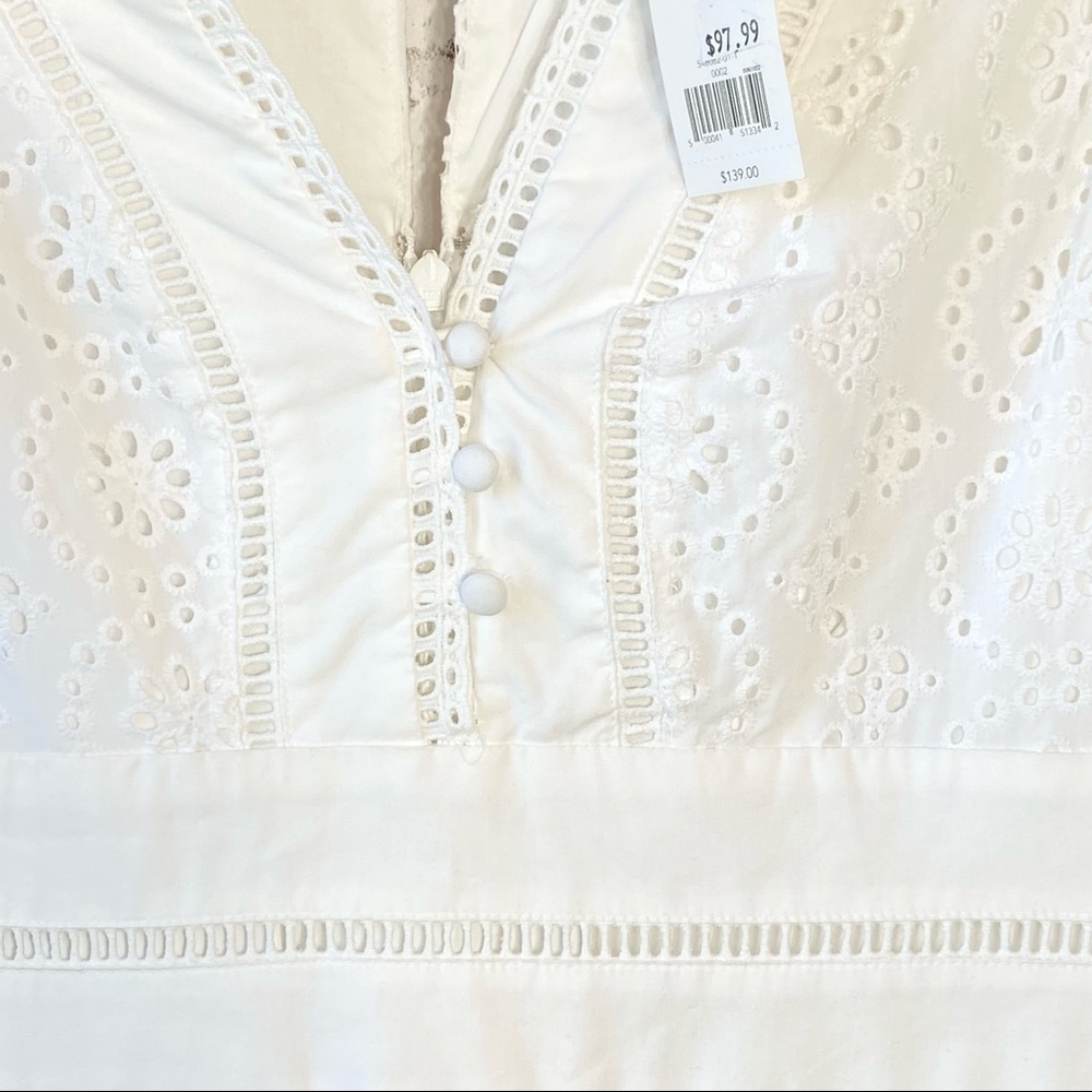 NWT Banana Republic white eyelet puff sleeve dress - Picture 7 of 13